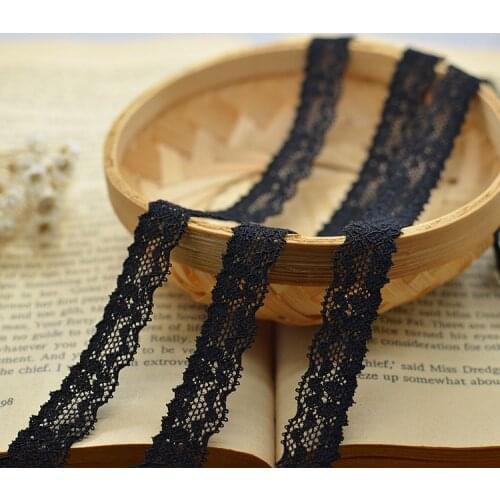 Lace materials imported black stretch lace lace necklace material [1.2cm]