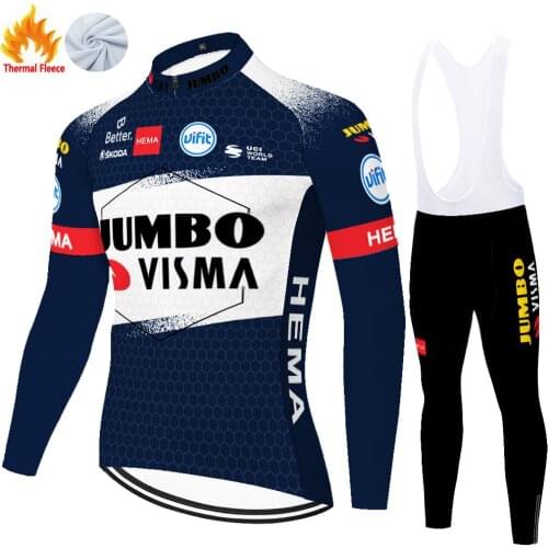 2021 JUMBO VISMA Winter Thermal Fleece Maillot Ropa Camiseta Masculino Malliot 2021 Equipamento De Ciclismo Uniforme Ciclismo