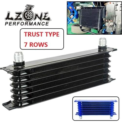 LZONE - Universal 7Rows An-10An Universal Engine Transmission Oil Cooler Trust Type 7 rows Oil Cooler Blue,Black JR5107