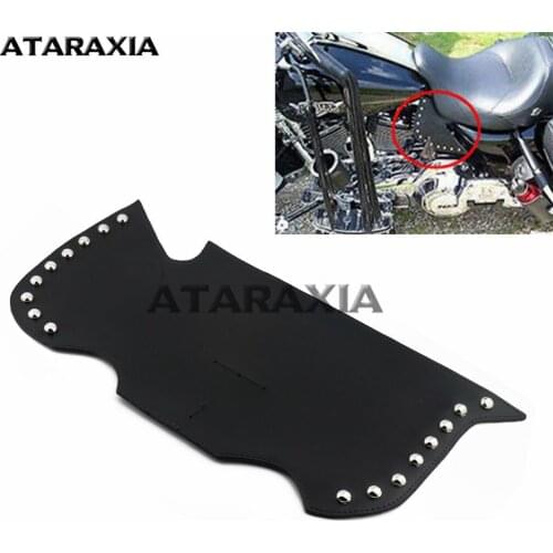 Motorcycle Bikes Leather Heat Saddle Shield Deflectors Raised Studs For Harley Touring Road King Softail Dyna Sportster