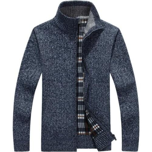 Mens Sweaters Winter Men Vertical Collar Pile Sweater Cardigans Knitting Coat Men Casual Wear Tops Plus Size