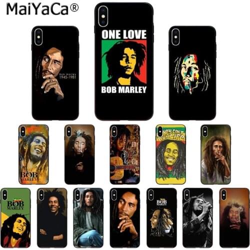 FHNBLJ Bob Marley TPU Soft Silicone Phone Case Cover for iPhone X XS MAX 6 6s 7 7plus 8 8Plus 5 5S SE XR 11 11pro max