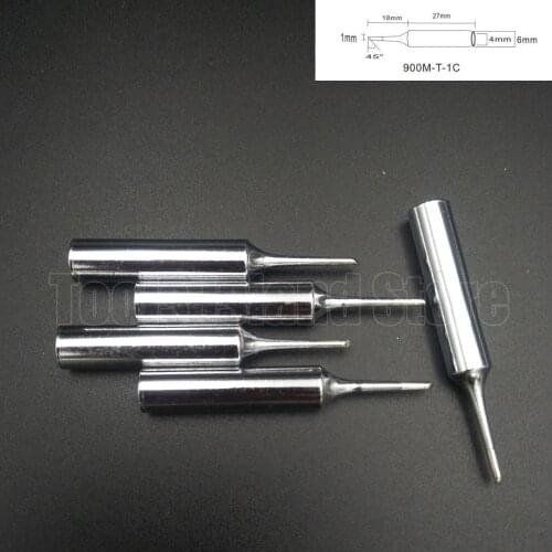 5Pcs 900M-T-1C Solder Soldering Iron Tip Oxygen-free Copper Replacement Iron Tip For Hakko 936 Industry Tool