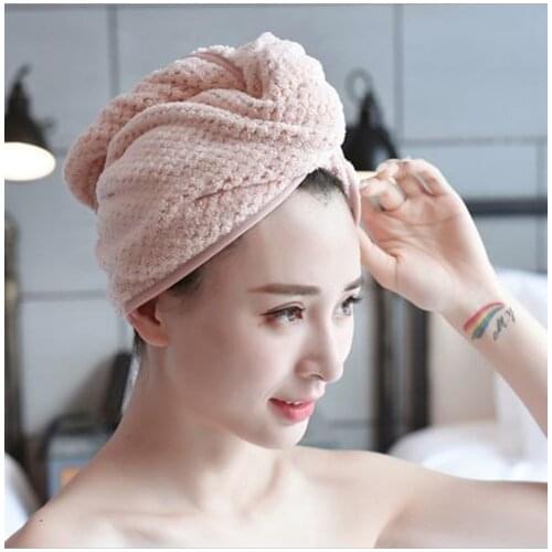 New Towel Cap Good Hygroscopicity And Breathability Microfiber Hair Turban Quickly Dry Hair Hat Wrapped Towel Cap Towel 3 Colors