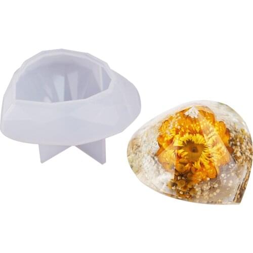 New 3D Love Diamond Fondant Silicone Mold Epoxy Resin Mold For DIY Craft Baking Tools Kitchen Accessories