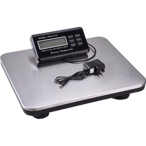 New 0.1-300kg 660lb Postal Scale Electronic Balance Weight Bench Commercial Shipping Digital Platform Scales LCD AC Power