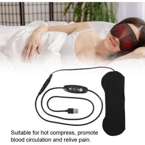New Temperature Control Heating Steam Cotton Eye Mask USB Electric Eye Massager Eye Patch Heated Pad for Improve Rest Sleep