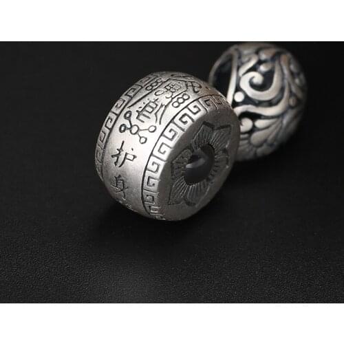 Wholesale S999 Pure Silver Jewelry Creative micro-engraved Nano Stone Heart Pendants Men And Women Amulet Pendant