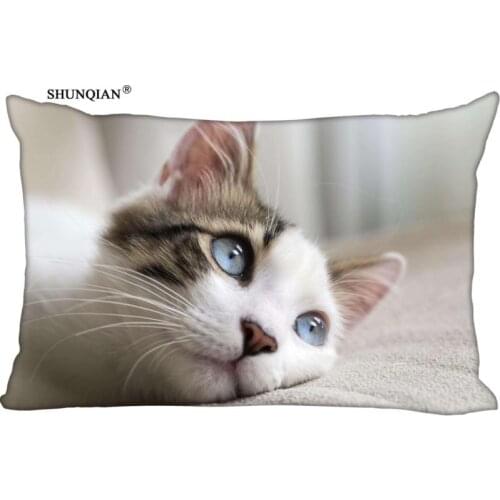 Custom Cat Pillowcase Home Living room cushion pillowcase Rectangular Silk Pillowcase Two Sides Printing