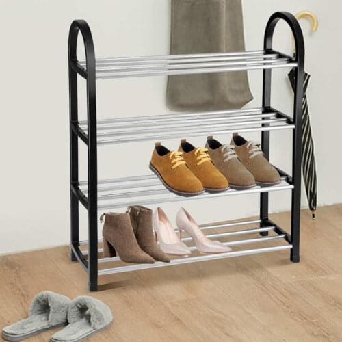 Shoes Storage Shelf Aluminum Metal Standing Rack DIY Shoes Storage Shelf Home Organizer Accessories Shoe Rack