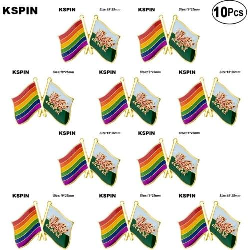 Rainbow Wales Friendship Flag Badge Flag Brooch National Flag Lapel Pin International Travel Pins