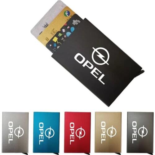 RFID Anti-theft Smart Thin ID Card Holder Solid Metal Bank Credit Card For Opel astra j h g insignia mokka corsa d vectra