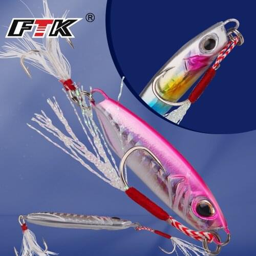 FTK Metal Cast Jig Spoon 10g/4cm 20g/5.5cm 8colors Shore Casting Jigging Fish Sea Bass Fishing Lure Artificial Bait Tackle