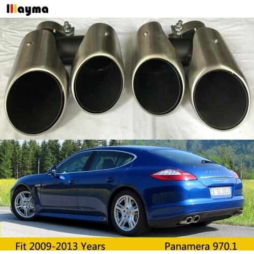 Silver Tail Exhaust Tips Muffler Pipe For Porsche Panamera 3.6L 2009-2013 Year Panamera 970.1 Stainless Steel mufflers 1 Pair