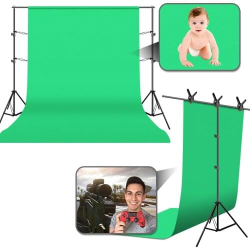 Photo Background Support System Kit 2x3m Background Stand 2*2m T-Shaped Background Frame Stand 7Clips Carry Bag for Video Studio