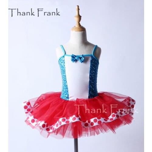 Thank Frank Sequin Camisole Ballet Tutu Dress Children Adult Bow Dots Dance Costume C351