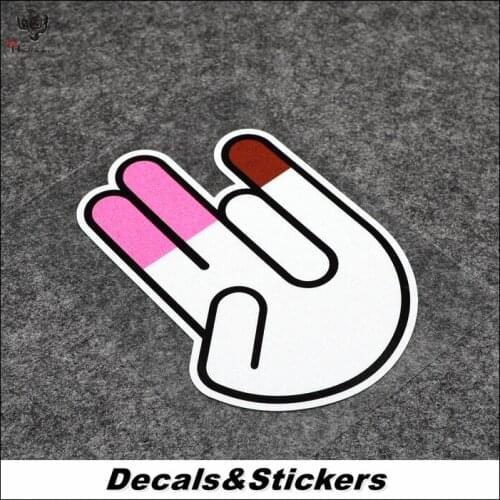 NO.L346 JDM Hand Gesture 3M Reflective Modified Stickers Waterproof Decals Car Racing Motorcycle Scratches Cover