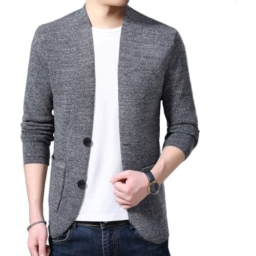 Sweater Cardigan Mens Wool Single Breasted Simple Solid Color Style Loose Knit Jacket Coat Asian Size M-4XL 2021 New