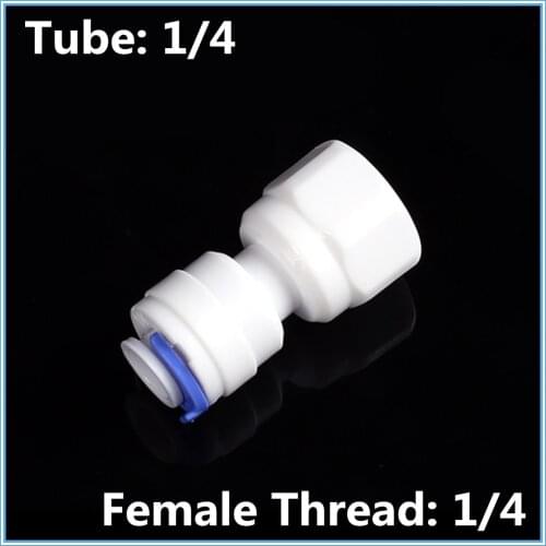 5pc 1/4" OD Tube to 1/4" Female Thread Plastic pipe Fitting Connection Aquarium RO Water Filter Reverse Osmosis System