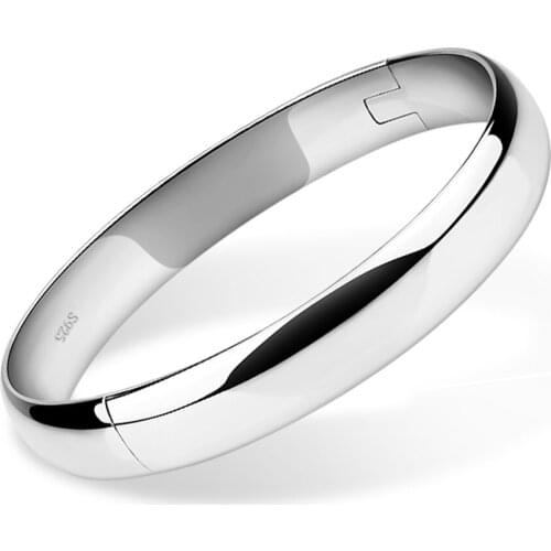 Unisex Circles Oval Bracelet Bangle Classic Contracted 925 Sterling Silver Jewelry Gift Women And Male Femme Accessory Gift