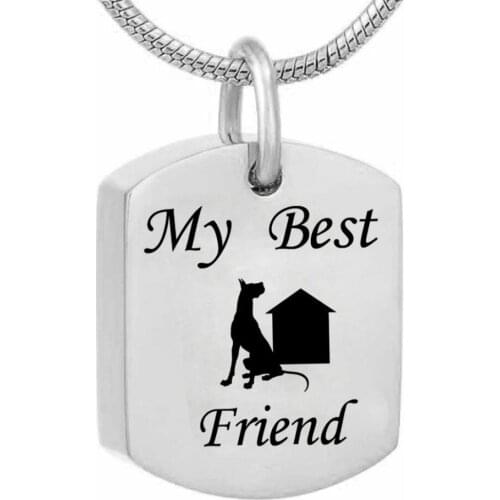 Cremation Jewelry Stainless Steel Dog Urn Pendant Necklace Memorial Ash Keepsake Charm Pet Ashes Necklace Jewelry