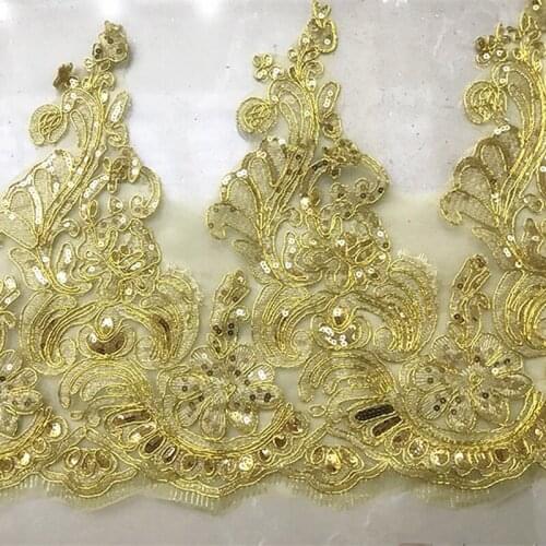Golden Car Bone Lace Embroidery Lace Trim Wedding Dress Children Dress Clothing Decoration Curtain Accessories