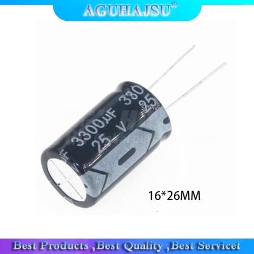10PCS 25v3300uf 3300uf25v 16*26MM 25v 3300uf 16x26 Electro Electrolytic capacitor