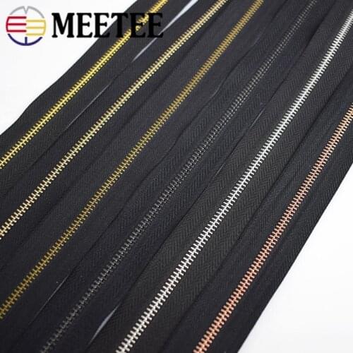 2/4Meters Meetee 3# 5# Metal Coded Zippers DIY Zip Repair Clothes Coil Zipper for Sewing Sports Coat Bag Garment Zips Accessory
