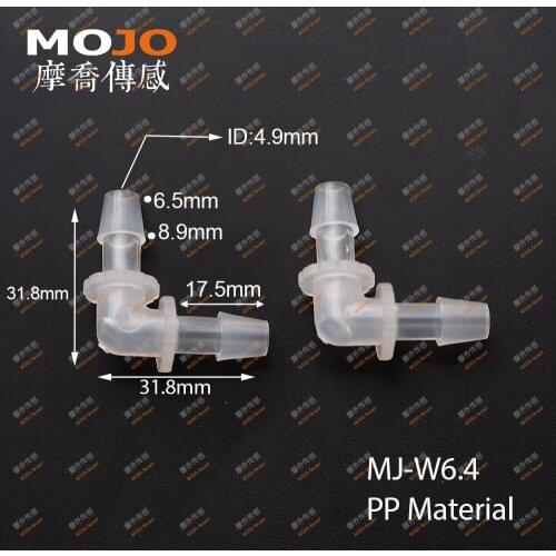 2020 (10pcs/lots) MJ-W6.4 Elbow type plastic hose connectors 6.4mm pipe fittings