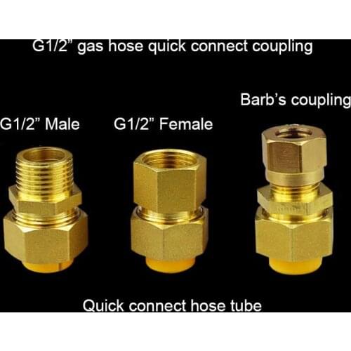 5PCS G1/2" Brass adapter for gas hose pipe quick connector