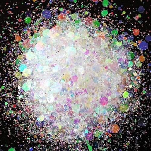 50g/bag Nail Art Glitter Powder 9Colors Mixed Chameleon Nial Glitter Flakes Total Face Body Eye Hair Nail Glitter