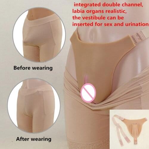 Abalone vagina Silicone T pant Realistic Fake Pussy Shemale For Crossdresser Transgender Drag Queen Cosplay Vaginal intercourse