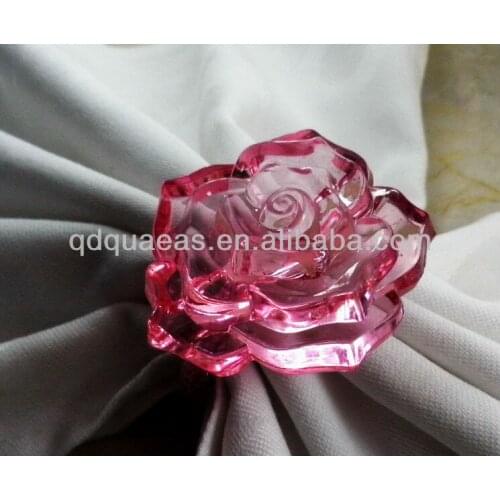 Acrylic rose beaded wedding napkin ring qn13031403