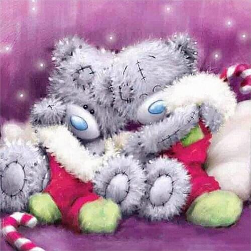 5D DIY Diamond Painting Cartoon Bear Cross Stitch Full Drill Embroidery Rhinestone Mosaic Home Decor Handmade Christmas Gift