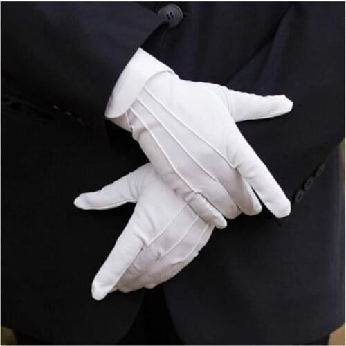 6Pair/Bag White Cotton Inspection Work Gloves Women Men Household Gloves Coin Jewelry Lightweight Gloves Serving/Waiters/drivers