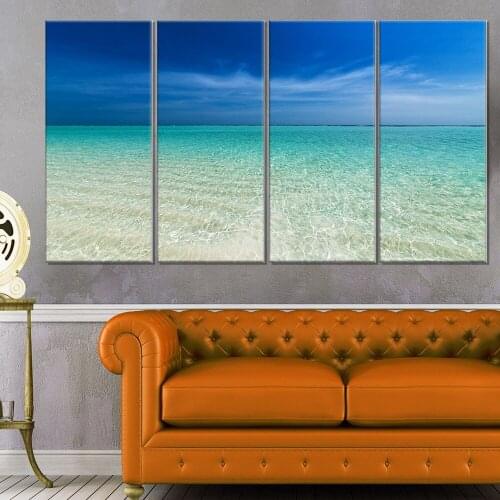 Turquoise Ocean Sky-Modern Seascape Canvas Artwork Modern Wall Decor for Home Living Room Drop shipping