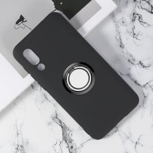 For Meizu Note 9 Back Ring Holder Bracket Phone Case Cover Phone TPU Soft Silicone Cases for Meizu 16s