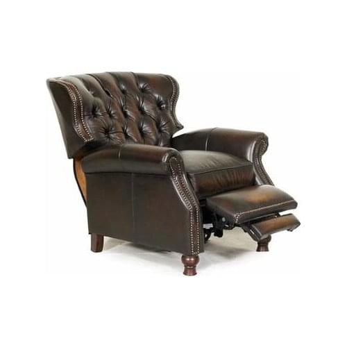 Sofa chair. The individual recreational real wood oil wax real leather lazy tiger chair