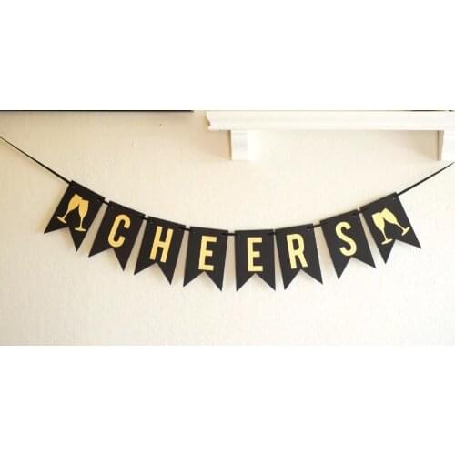 Handmade celebration party CHEERS banner birthday wedding party decor bachelor hot Garland Photo Props sale wall backdrop Decor