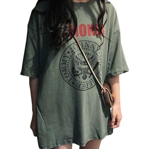 ZuoLunOuBa Summer Fashion O-Neck Women T Shirt Printed Harajuku Comic Letters Ranones Retro Tees Loose Short Sleeves Tops Female