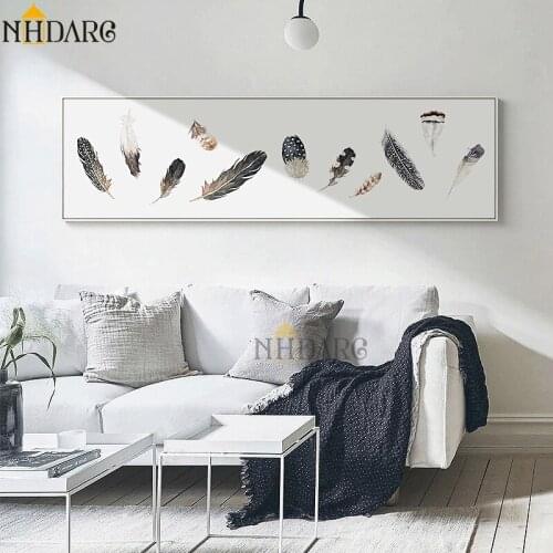Horizontal Rectangle Modern Simple Feather Posters And Prints Canvas Art Painting Wall Picture for Living Room Nordic Home Decor