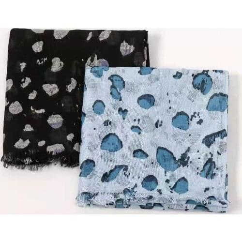 2021 Spring Leopard Print Voile Scarf 2 Color Soft Shawls Wrap Hijab