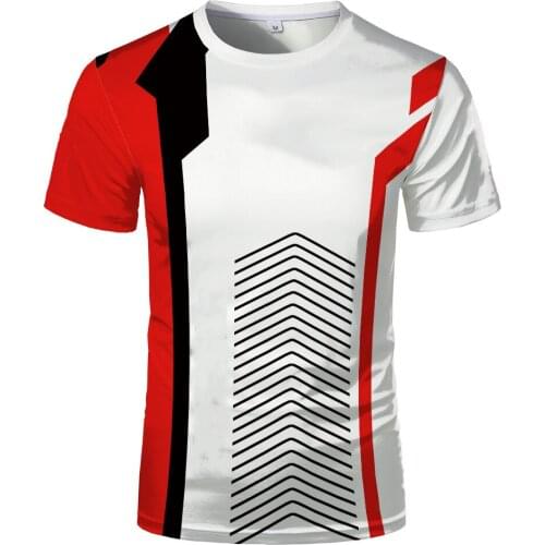 3D Digital Print Mens Summer O - Collar Short Sleeve Comfortable And Breathable Athletic T - Shirt
