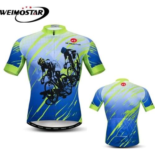 Weimostar Team Mens Cycling Jersey Tops Summer Short Sleeve MTB Bike Jersey Breathable Bicycle Shirt Quick Dry Cycling Clothing