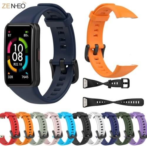 Soft Silicone Original Sport Band Strap For Huawei Honor Band 6 Smart Wristband Bracelet Replacement Watch Strap For Honor Band6