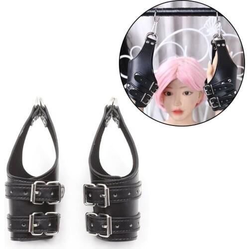 Harness Pu Leather Handcuffs Wrist Ankle Cuffs Bdsm Fetish Bondage Suspension Slave Restraints Hand Cuff Sex Toys Adult Game