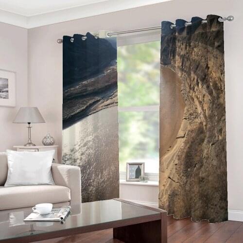 Custom Any Size Sunset River landscape Home Decoration Curtain Large Window For Living Room Bedroom Print Picture Drapes Sets