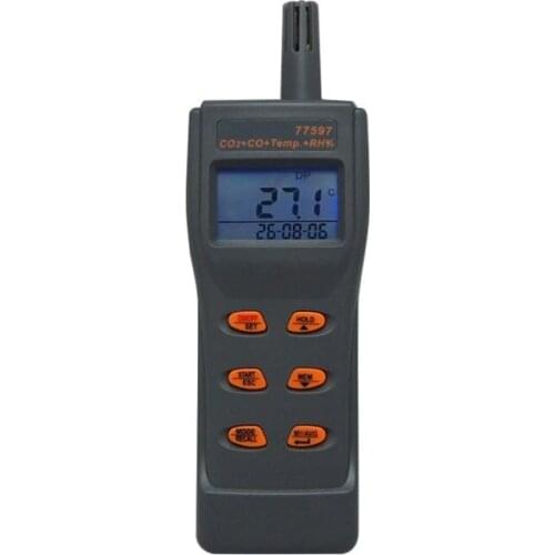 Handheld Combo Carbon Dioxide Carbon Monoxide CO2/CO Detector CO2/CO/RH./Temperature Meter 99 Metory USB Output AZ77597