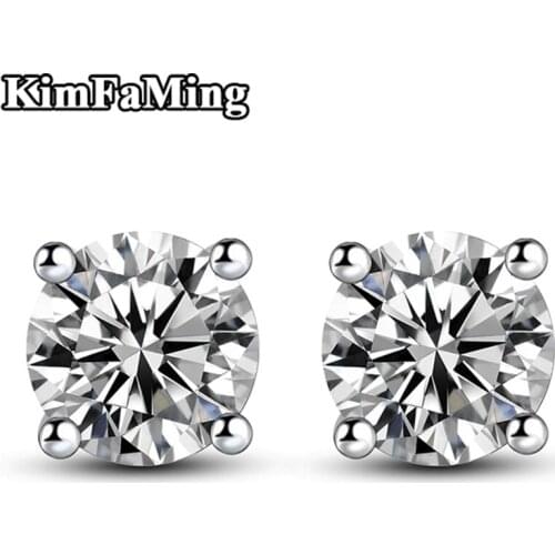 Simple Trendy Single Zircon Round Stud Earrings Jewelry for Women/Men Personalized Fine Jewellery Fashion 3MM-8MM E198