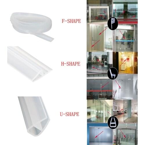 Clear Frameless Glass Shower Door Sweep Seal Side Bottom for 6/8/10/12mm Glass nti-collision strip sound insulation strip Bath